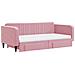 Divano Letto Estraibile Con Cassetti Rosa 100x200 Cm Velluto - Foto miniatura 9