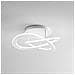Plafoniera Led Moderna Yara 30w Dimmerabile 3000k Luce Calda, Design Ad Anelli In Alluminio Bianco 50x17cm, 1300lm, Led Integrato Ip20 - Foto miniatura 1