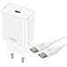 Caricabatterie Usb-c Power Delivery 20w Compatto Con Cavo Usb-c, Bianco - Foto miniatura 1