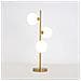 Lampada Da Tavolo Terra 3 Sfere Sfera In Vetro Bianco Stelo G9 Lume Bronzo D33 - Foto miniatura 2