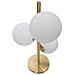 Lampada Da Tavolo Terra 3 Sfere Sfera In Vetro Bianco Stelo G9 Lume Bronzo D33 - Foto miniatura 4