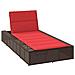 Lettino Prendisole Con Cuscino Galleggiante Marrone Polyrattan - Foto miniatura 1