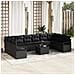 Set di Divani da Giardino  a 11 Pezzi con Cuscini Beige in Polyrattan, Divano da Giardino a 2 Posti  con Cuscini Neri in Polyrattan - Foto miniatura 2