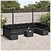 Set di Divani da Giardino  a 11 Pezzi con Cuscini Beige in Polyrattan, Divano da Giardino a 2 Posti  con Cuscini Neri in Polyrattan - Foto miniatura 3