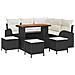 Set di Divani da Giardino da 9 Pezzi con Cuscini Rattan Nero Acacia, Divano da Giardino 2 Posti con Cuscini Rattan Nero, Set da Pranzo da Giardino da 4 Pezzi con Cuscini Rattan Nero Acacia - Foto miniatura 1