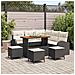 Set di Divani da Giardino da 9 Pezzi con Cuscini Rattan Nero Acacia, Divano da Giardino 2 Posti con Cuscini Rattan Nero, Set da Pranzo da Giardino da 4 Pezzi con Cuscini Rattan Nero Acacia - Foto miniatura 2