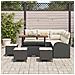 Set di Divani da Giardino da 9 Pezzi con Cuscini Rattan Nero Acacia, Divano da Giardino 2 Posti con Cuscini Rattan Nero, Set da Pranzo da Giardino da 4 Pezzi con Cuscini Rattan Nero Acacia - Foto miniatura 3