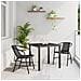 Set da pranzo da giardino 3 pezzi Rattan plastico nero - Foto miniatura 2