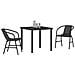 Set da pranzo da giardino 3 pezzi Rattan plastico nero - Foto miniatura 3