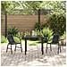 Set da pranzo da giardino 3 pezzi Rattan plastico nero - Foto miniatura 4