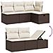 Set Divano da Giardino 5 pz con Cuscini Marrone in Polyrattan - Foto miniatura 3
