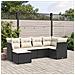 Set Divano da Giardino 6 pz con Cuscini Nero in Polyrattan - Foto miniatura 2