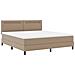 Letto a Molle con Materasso Cappuccino Super King in Pelle Sintetica - Foto miniatura 3