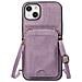 Custodia A Portafoglio 3-in-1 In Pelle Pu Viola Compatibile Con Iphone 17 Con Porta Carte E Cinturino - Foto miniatura 1