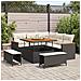 Set Divano da Giardino con cuscino 8 pcs Nero Poly Rattan - Foto miniatura 2