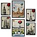Set Di 6 Stampe Dalla Collezione Vintage Cities Di Piatti Con Collage Estetico Per La Decorazione D'interni A3 & A4 Cornice Nera - Foto miniatura 1