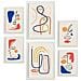 Set Di 6 Stampe Jazzy Arts 3 In Dipinti Decorativi Estetici Astratti Femminili Per Il Tuo Soggiorno Di Casa A3 & A4 Cornice Bianca - Foto miniatura 1