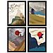 Set Di 4 Stampe Poster Giapponesi Armonia. Stampe E Illustrazioni Con Estetica Orientale. Design E Decorazione D'interni Senza Cornice A4 - Foto miniatura 1