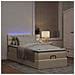 Struttura Letto Pouf con Materasso Crema 90x190 cm in Tessuto - Foto miniatura 3