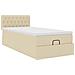 Struttura Letto Pouf con Materasso Crema 90x190 cm in Tessuto - Foto miniatura 7