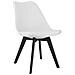 Sedia RIXK - Bianca con gambe nere, design ergonomico x1 - Foto miniatura 1