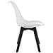Sedia RIXK - Bianca con gambe nere, design ergonomico x1 - Foto miniatura 5