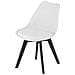 Sedia RIXK - Bianca con gambe nere, design ergonomico x1 - Foto miniatura 3