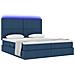 Letto con luci a strisce a LED Blu 180 x 200 cm Tessuto - Foto miniatura 3