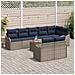 Set Divano da Giardino 9 pz Grigio polyrattan - Foto miniatura 9