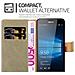 Custodia Compatibile Con Nokia Lumia 950 Xl In Marrone Cappuccino - Coperchio Protettiva Con Chiusura Magnetica, Funzione Stand E Tasca Per Le Carte - Foto miniatura 8