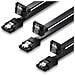 3x 0.5m Cavo Sata Iii Cavo Sata 3 Cavo Dati Hdd Ssd Collegamento Clip In Metallo 6gbit S 1x Diritta 1x 90 L-type Connettori - Nero - Foto miniatura 1