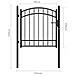 Cancello Per Recinzione Ad Arco In Acciaio 100x100 Cm Nero - Foto miniatura 4