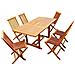 Tavolo Da Giardino Rettangolare E 6 Sedie In Teak Kajang - Foto miniatura 2