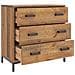 Cassettiera 75x35x70 Cm Legno Massello Di Pino Riciclato - Foto miniatura 6