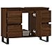 Armadietto Bagno Rovere Marrone 80x33x60cm In Legno Multistrato - Foto miniatura 2