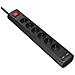 Prolunga Multipresa Parafulmini 6 Prese Ac Con 2 Porte Usb-a, Nero - Foto miniatura 1