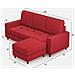 Divano Sakar 3 Posti (tre Sedute Da 60cm) + Pouf Misure Esterne L. 208 P. 155 Colore Rosso - Foto miniatura 3