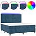 Letto a Molle con Materasso e LED Blu Scuro 180x200 cm - Foto miniatura 1