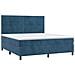 Letto a Molle con Materasso e LED Blu Scuro 180x200 cm - Foto miniatura 3
