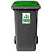 Bidone Per La Raccolta Differenziata Grande 240 Lt Base Grigia E Coperchio Verde Condominio Hotel Ristoranti Certificato Uni En 840 Per Rifiuti E Riciclo - Foto miniatura 1