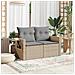 Divano da Giardino con Cuscini a 2 Posti Beige in Polyrattan - Foto miniatura 3