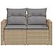 Divano da Giardino con Cuscini a 2 Posti Beige in Polyrattan - Foto miniatura 5