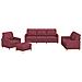 Set di Divani 4 pz con Cuscini Rosso Vino in Tessuto - Foto miniatura 1