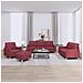 Set di Divani 4 pz con Cuscini Rosso Vino in Tessuto - Foto miniatura 2