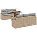 Set Divano da Giardino 7 Pezzi con Cuscini Beige Rattan Sintetico - Foto miniatura 1