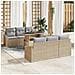 Set Divano da Giardino 7 Pezzi con Cuscini Beige Rattan Sintetico - Foto miniatura 2