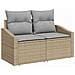 Set Divano da Giardino 7 Pezzi con Cuscini Beige Rattan Sintetico - Foto miniatura 4