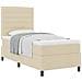Letto a molle con materasso crema 100x200 cm in tessuto - Foto miniatura 1