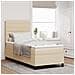 Letto a molle con materasso crema 100x200 cm in tessuto - Foto miniatura 2