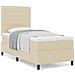 Letto a molle con materasso crema 100x200 cm in tessuto - Foto miniatura 4